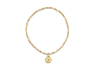 E Newton | Classic Gold 2mm bead - Respect Small Gold Initial Disc