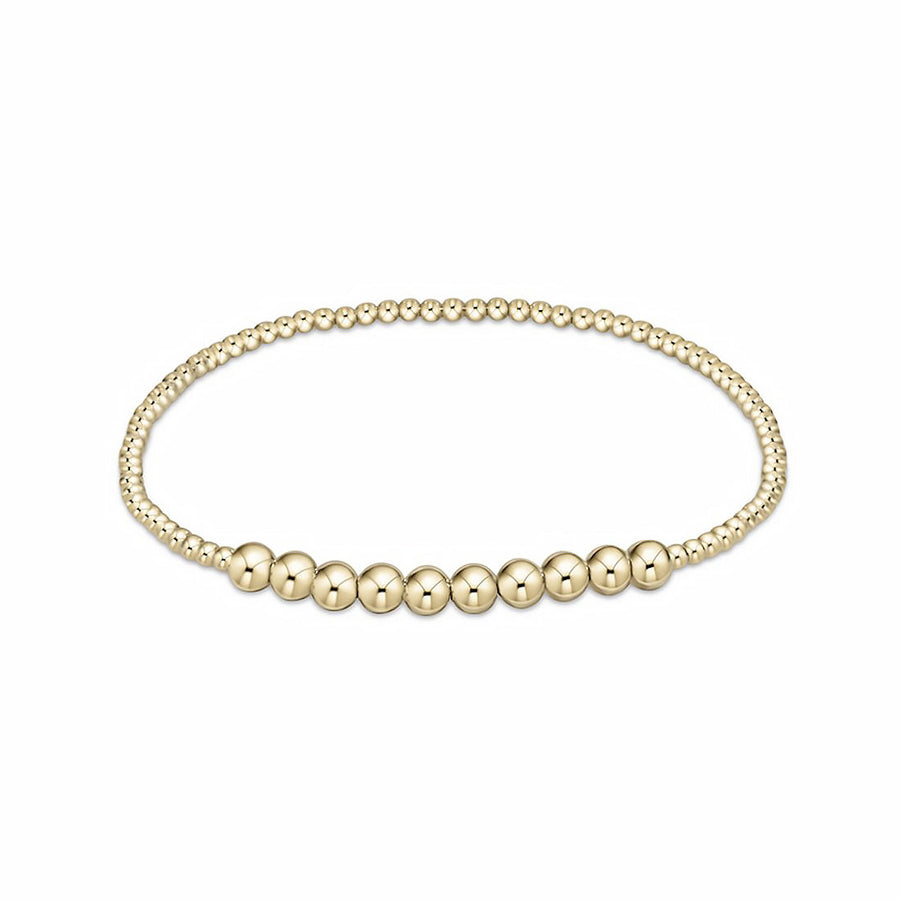 eNewton | Classic Gold Beaded Bliss 2mm Bead Bracelet - 4mm Gold