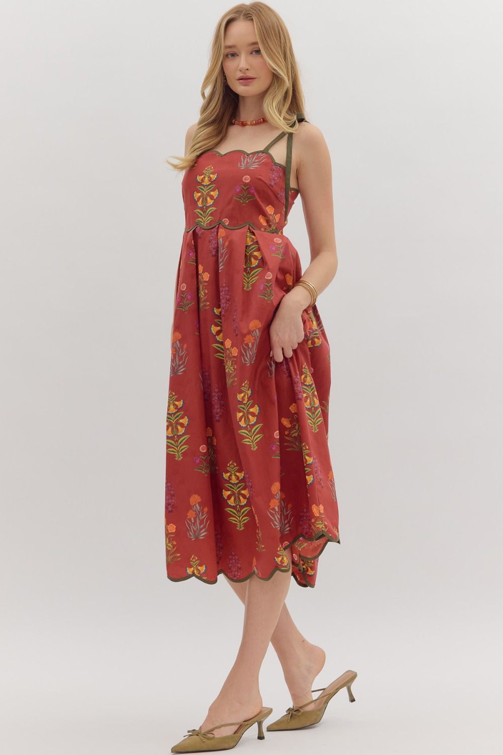 Julie Floral Print Midi Dress