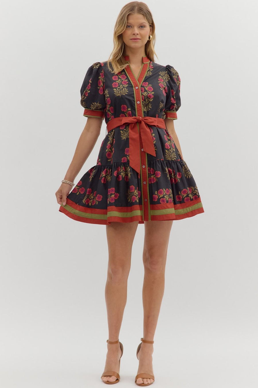 Ella Floral Puff Sleeve Mini Dress