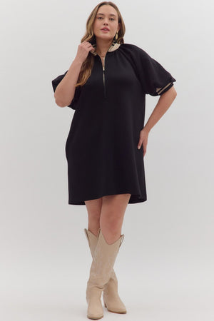 Jamie Zip Front Short Sleeve Dress