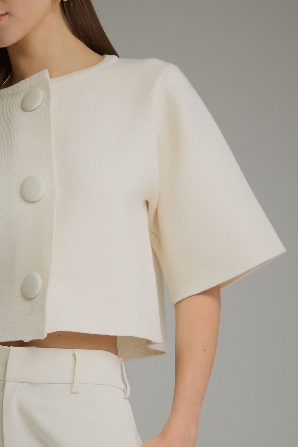 Sara Cropped Short Sleeve Sweater