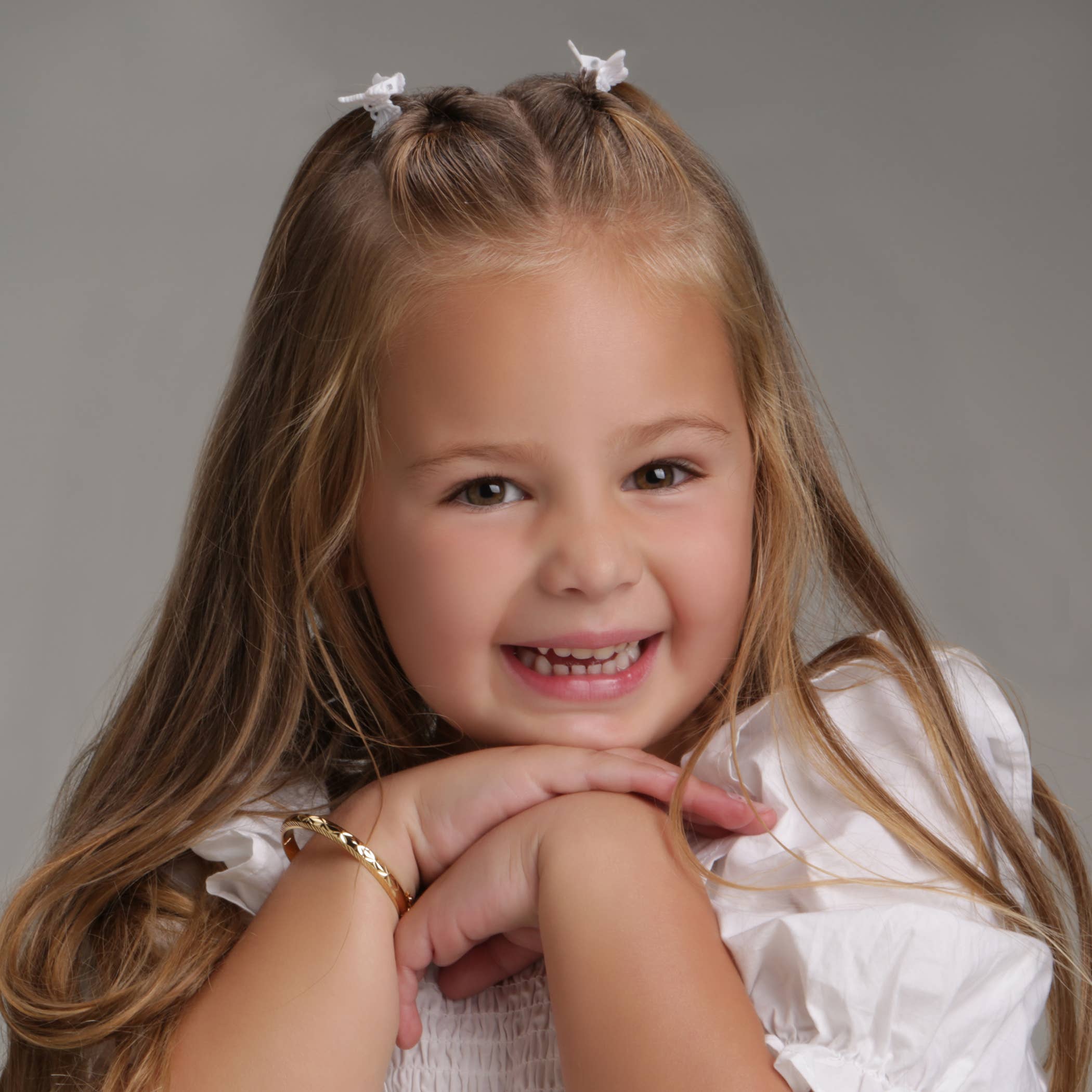 14K Gold-Plated Etched Baby Bangle for Kids Gift for Girls