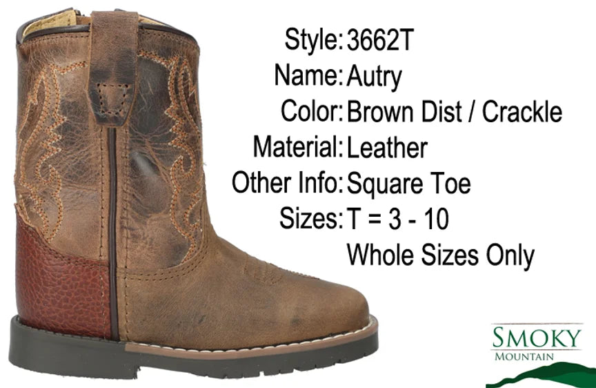 Smokey Mountain Boots | Autry Brown Leather Boots