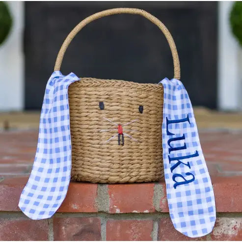 Gingham Bunny Ears Easter Basket