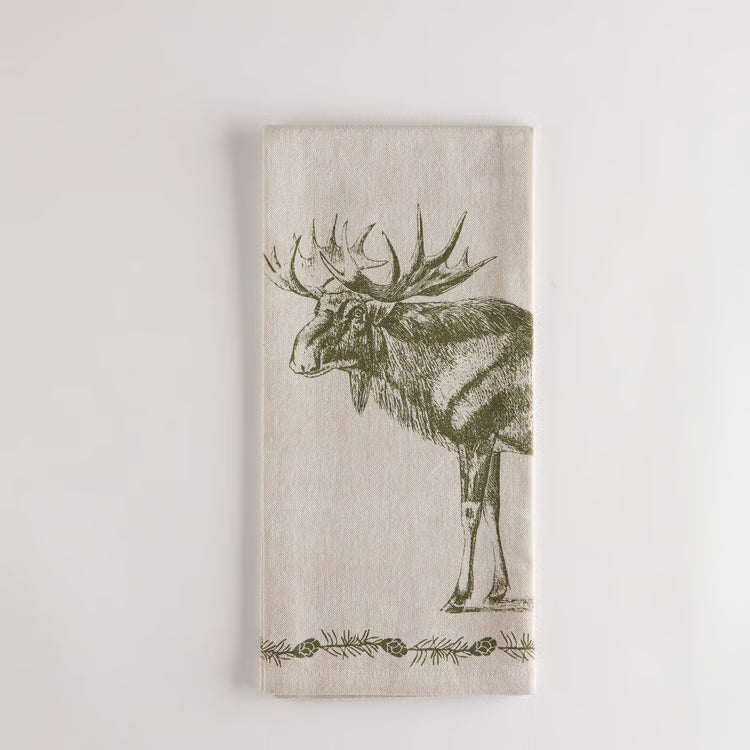 Into the Woods Moose Dishtowel