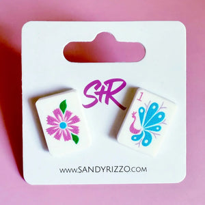 Sandy & Rizzo | Mahjong Bam Bird Stud Earring