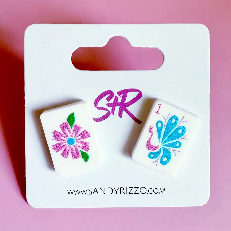 Sandy & Rizzo | Mahjong Bam Bird Stud Earring