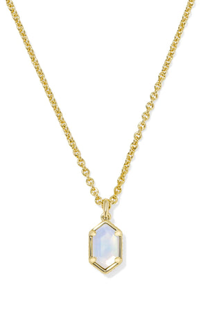 Kendra Scott | Hallie Short Pendant Necklace in Gold Opalite Illusion