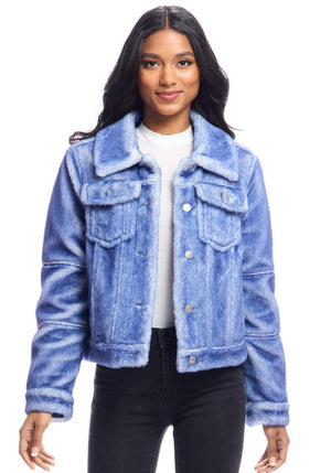 Fabulous Furs | Jeanius Fur Denim Jacket Indigo