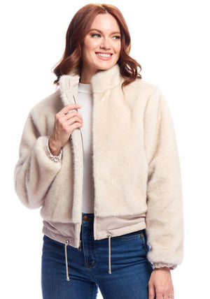 Fabulous Furs | Ivory Insta Reversible Zip Jacket