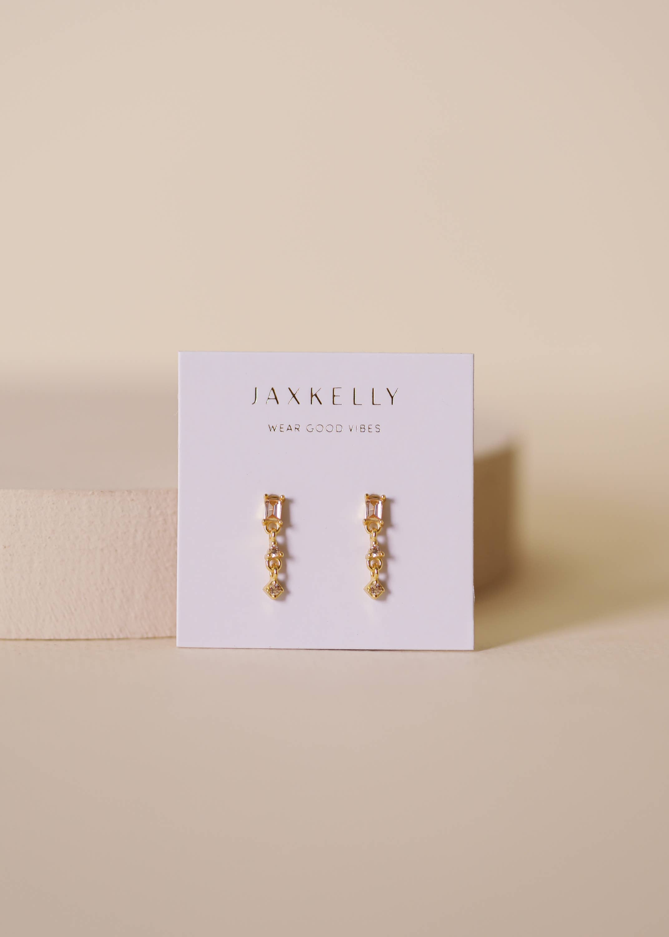 Mini Baguette Drop Earrings