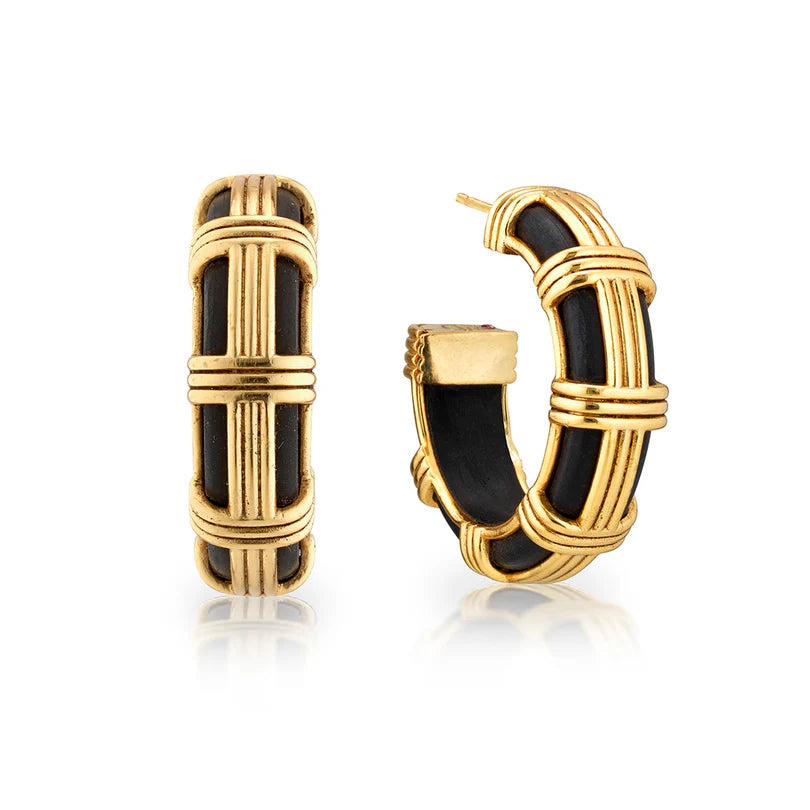 Capucine De Wulf | Gaia Cage Hoop Earrings in Ebony