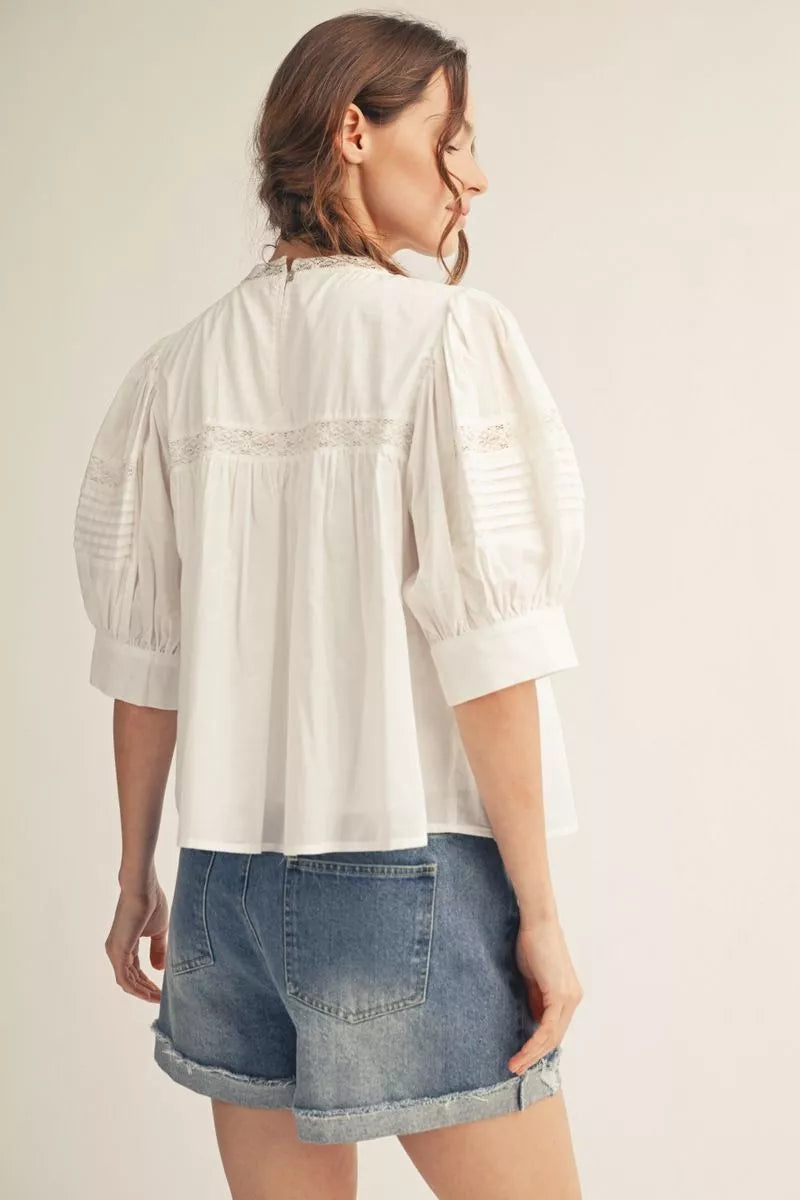 Macie Lace Puff Sleeve Top