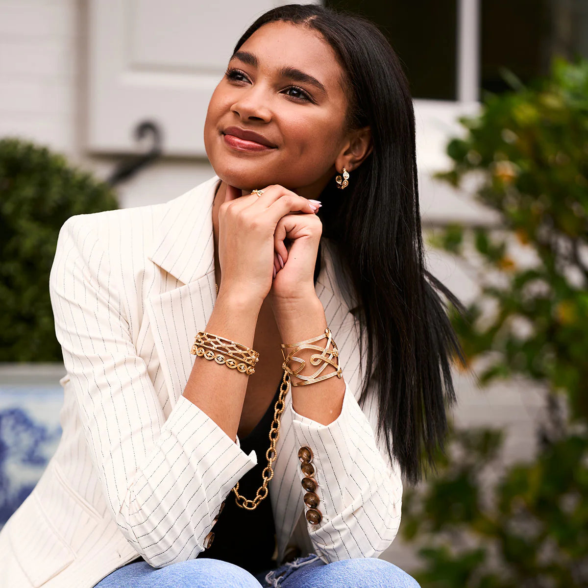 Monique Compass Cuff in Gold