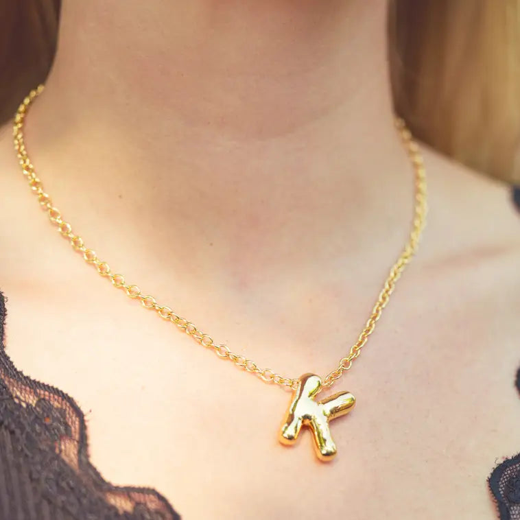 Bubble Initial Necklace