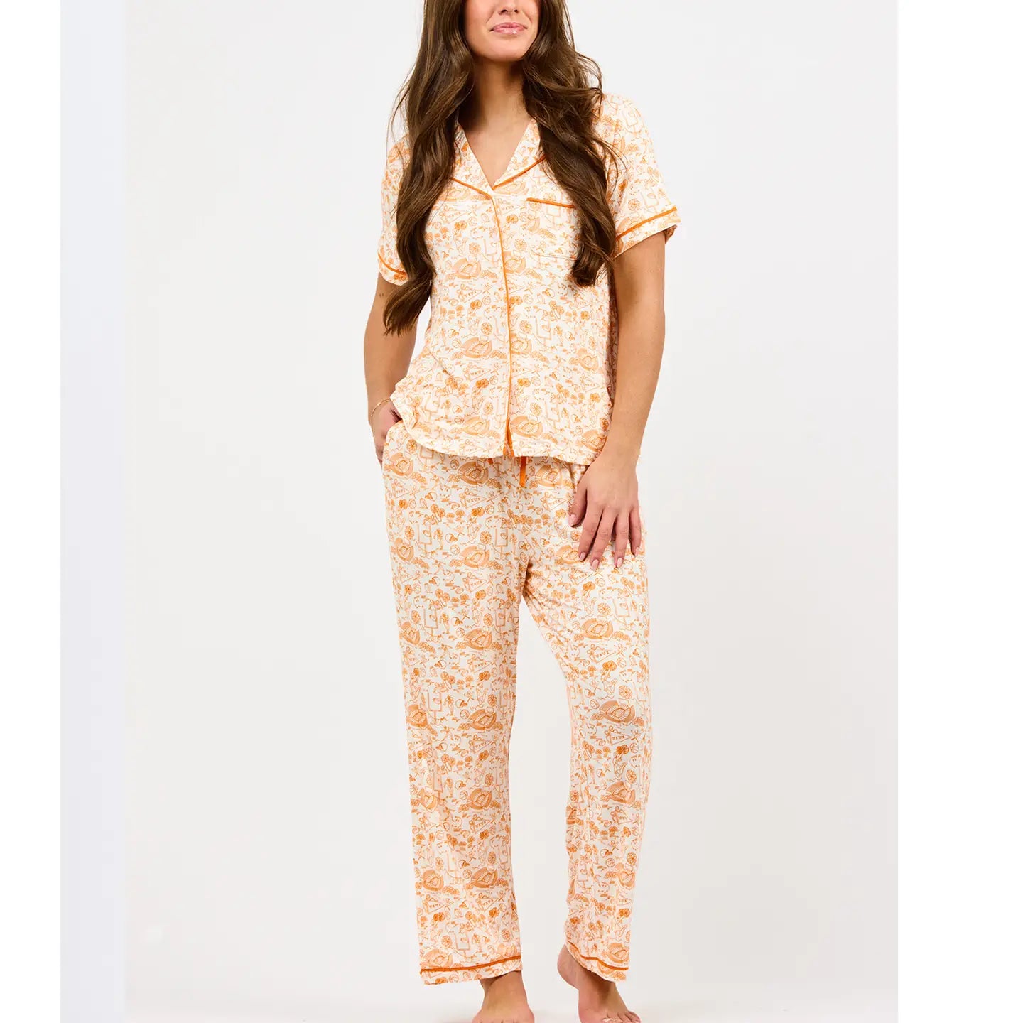 Team Toile Orange PJ Set