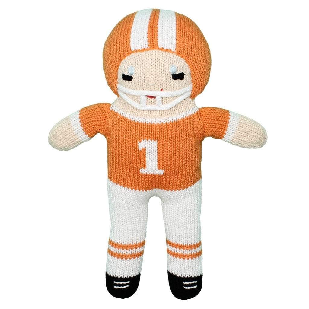 Zubels | Football Player Knit Doll - Orange & White