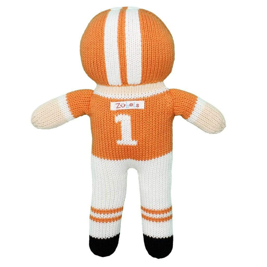 Zubels | Football Player Knit Doll - Orange & White