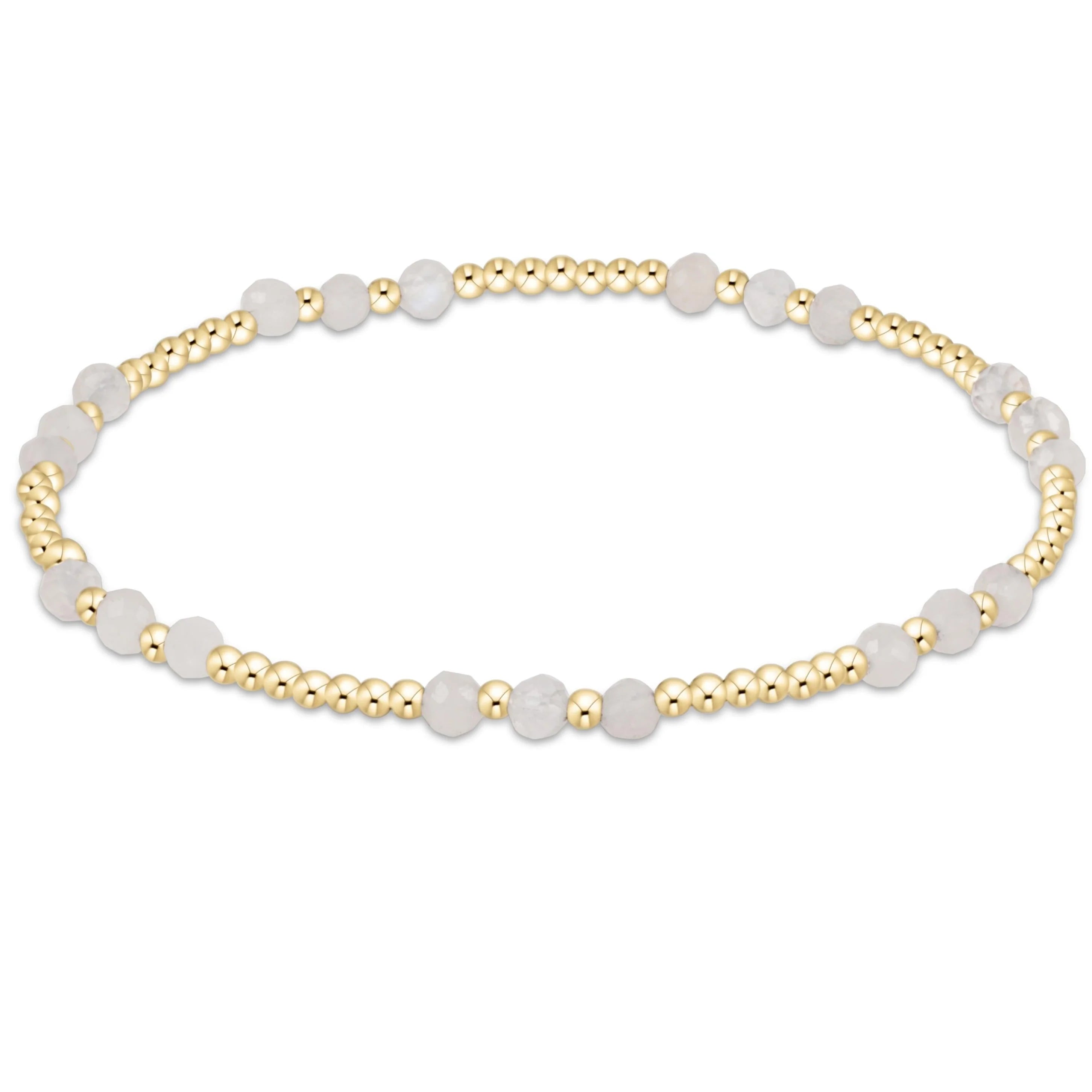 eNewton | Gemstone Gold Joy Pattern 3 mm Bead Bracelet