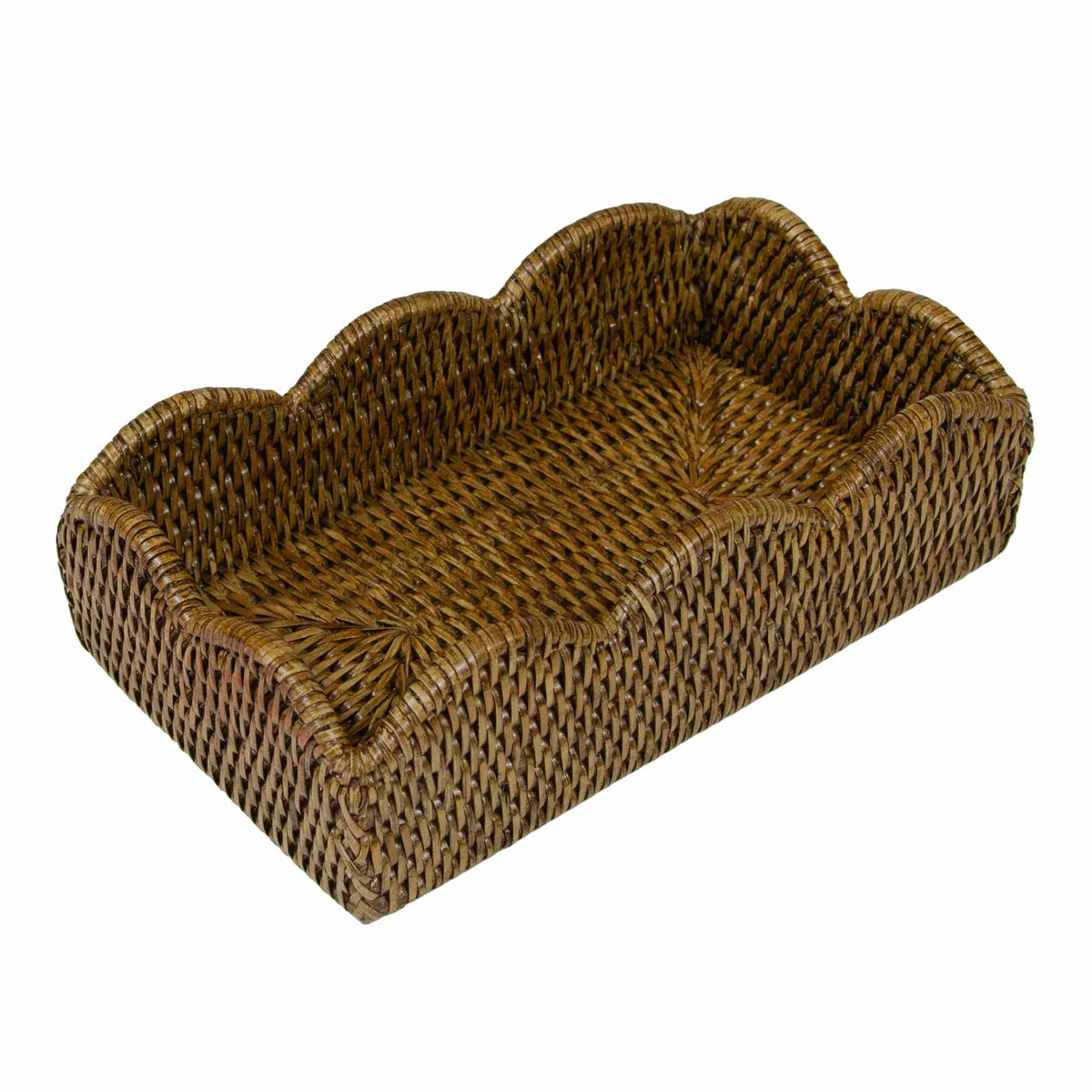 Rattan Scallop Guest Towel Holder