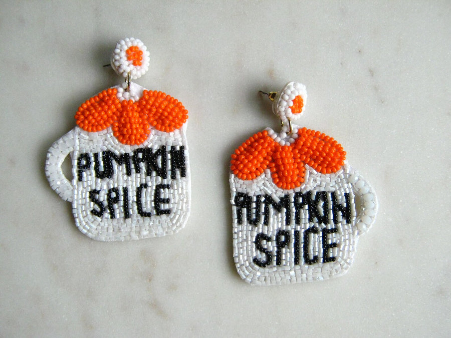 Pumpkin Spice Halloween Beaded Earrings