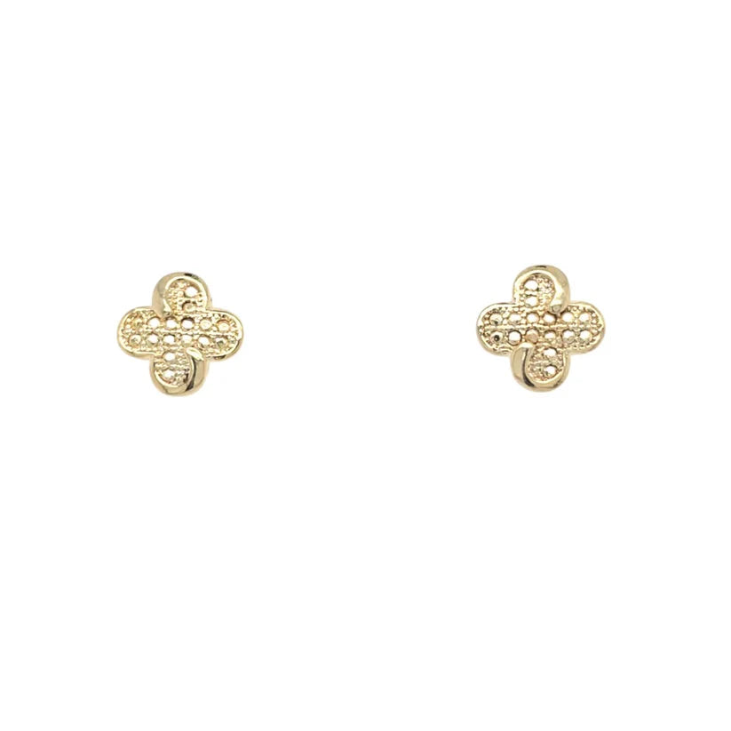 Coastal Grit | CK Gold Quatrefoil Earring