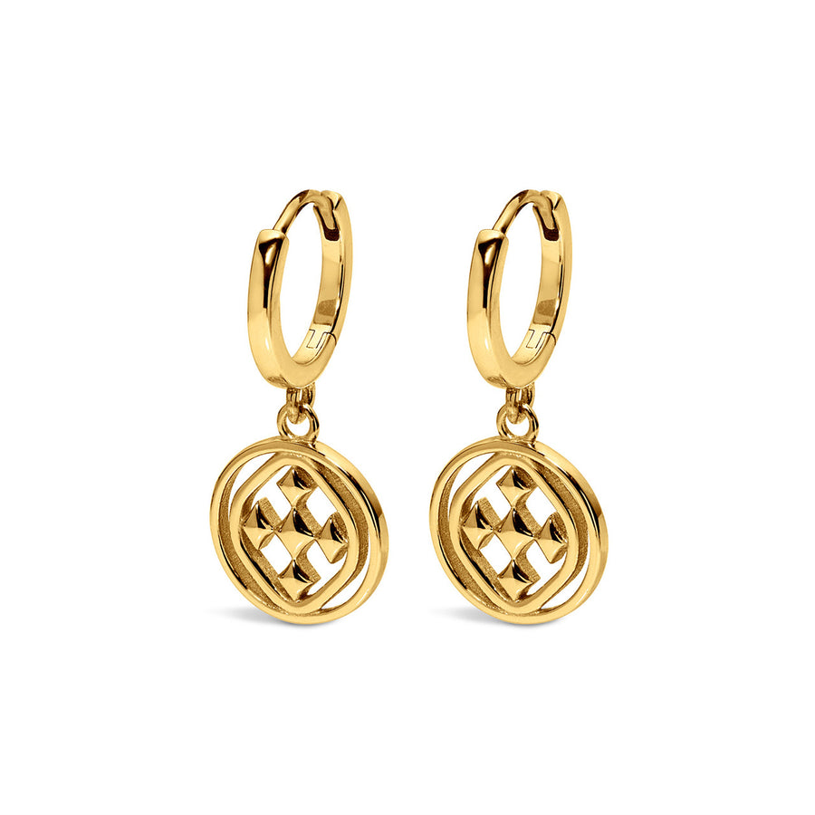 Gracewear Collection | Medallion Huggie Hoops - Gold Vermeil