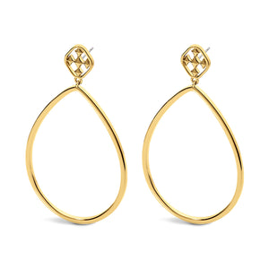 Shield Oval Hoops Earrings - Gold