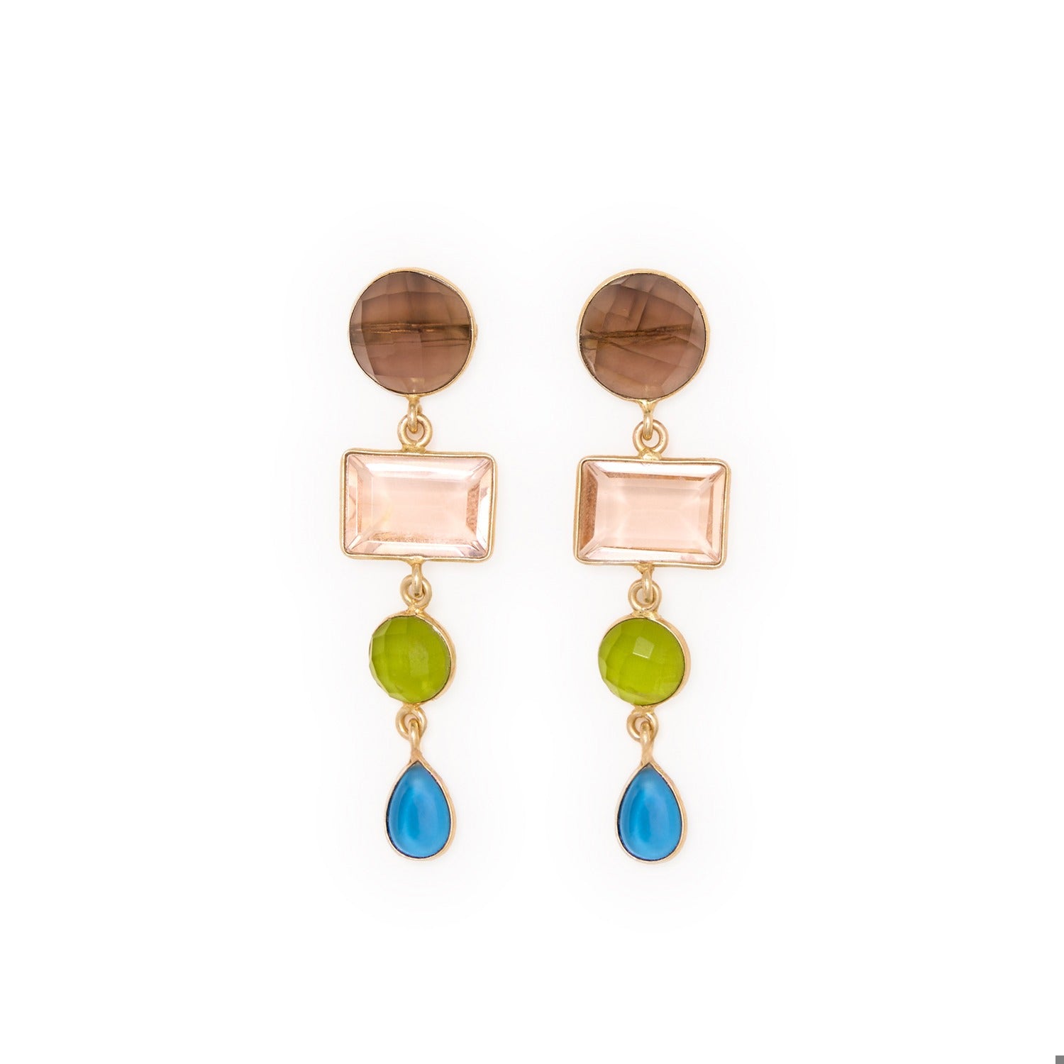 Natalie Straight Dangle Glass Earrings