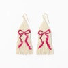INK + ALLOY | Delilah Pink Bow Beaded Fringe Earrings