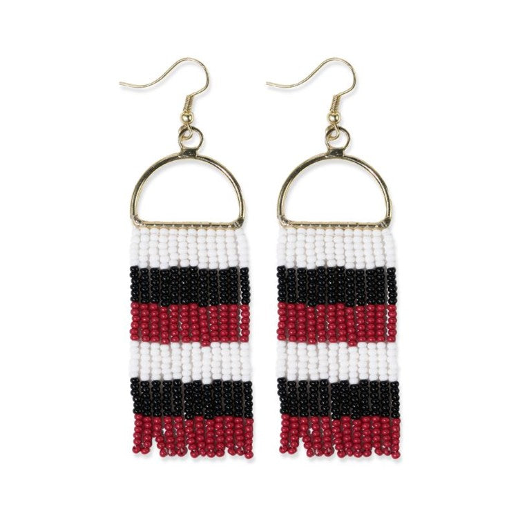 INK + ALLOY | Gameday Beaded Fringe Earrings - Georgia