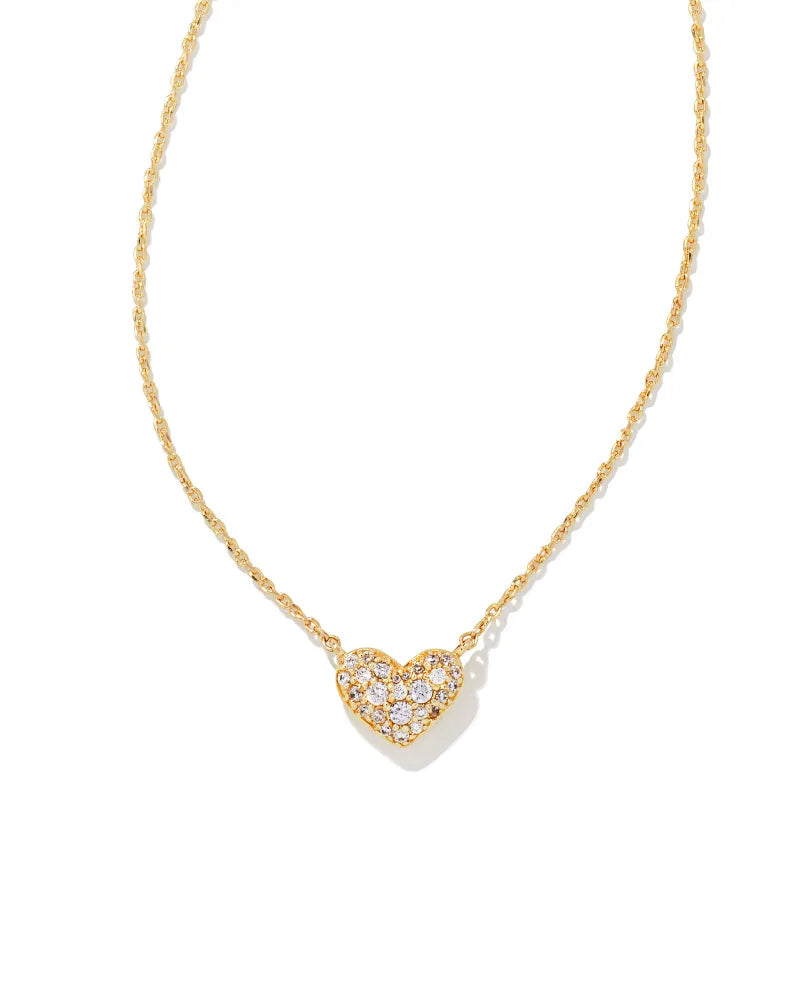 Kendra Scott | Ari Pave Crystal Heart Necklace White CZ