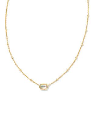 Kendra Scott | Mini Elisa Gold Enamel Frame Short Pendant