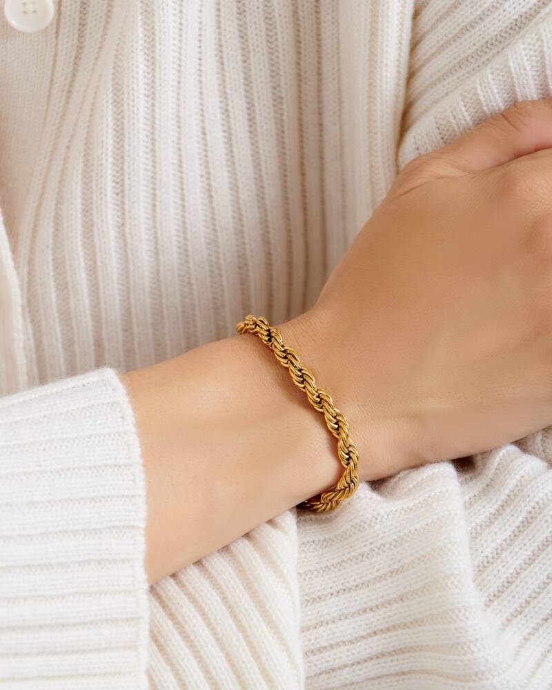 Reine Waterproof Gold Rope Bracelet