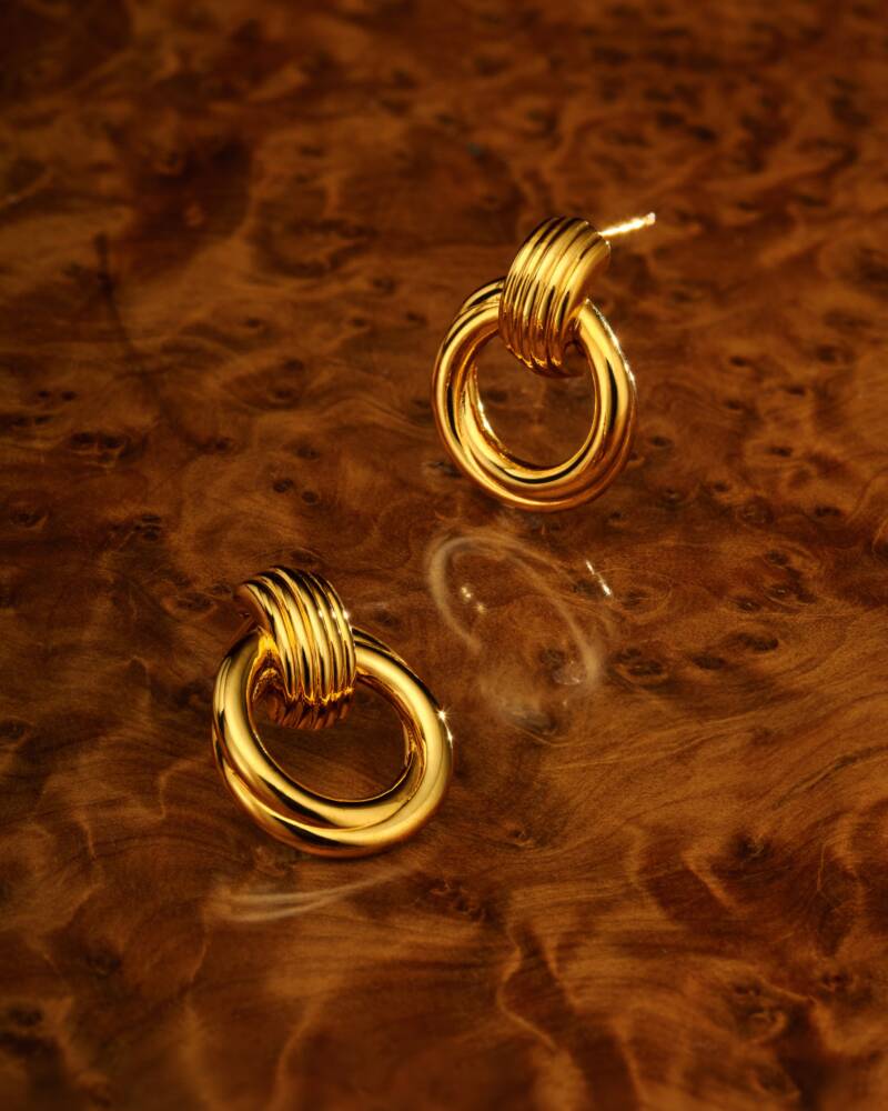 Demi Waterproof Gold Oversized Stud Earrings