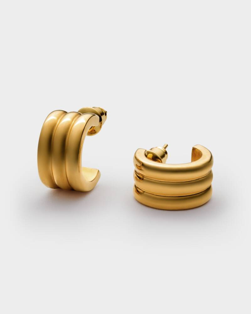 Ciana Waterproof Gold Snake Huggie Hoop Earrings