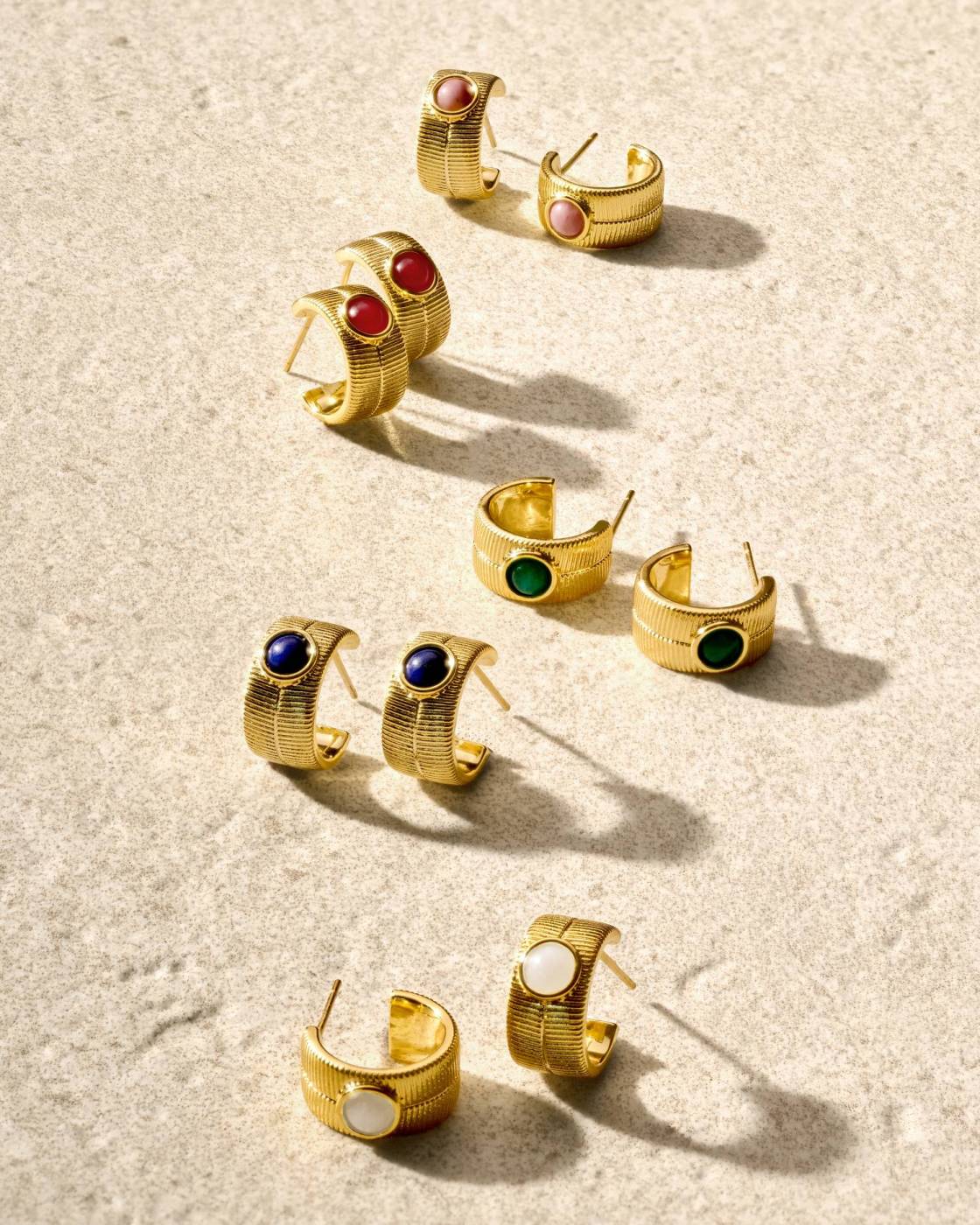 Birthstone Hoop Earrings