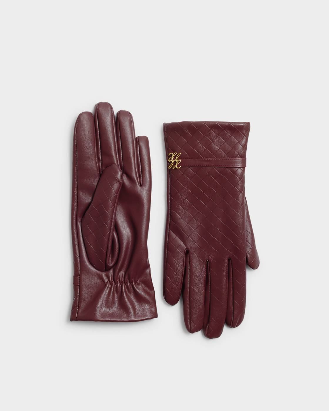 Boxed Faux Leather Gloves