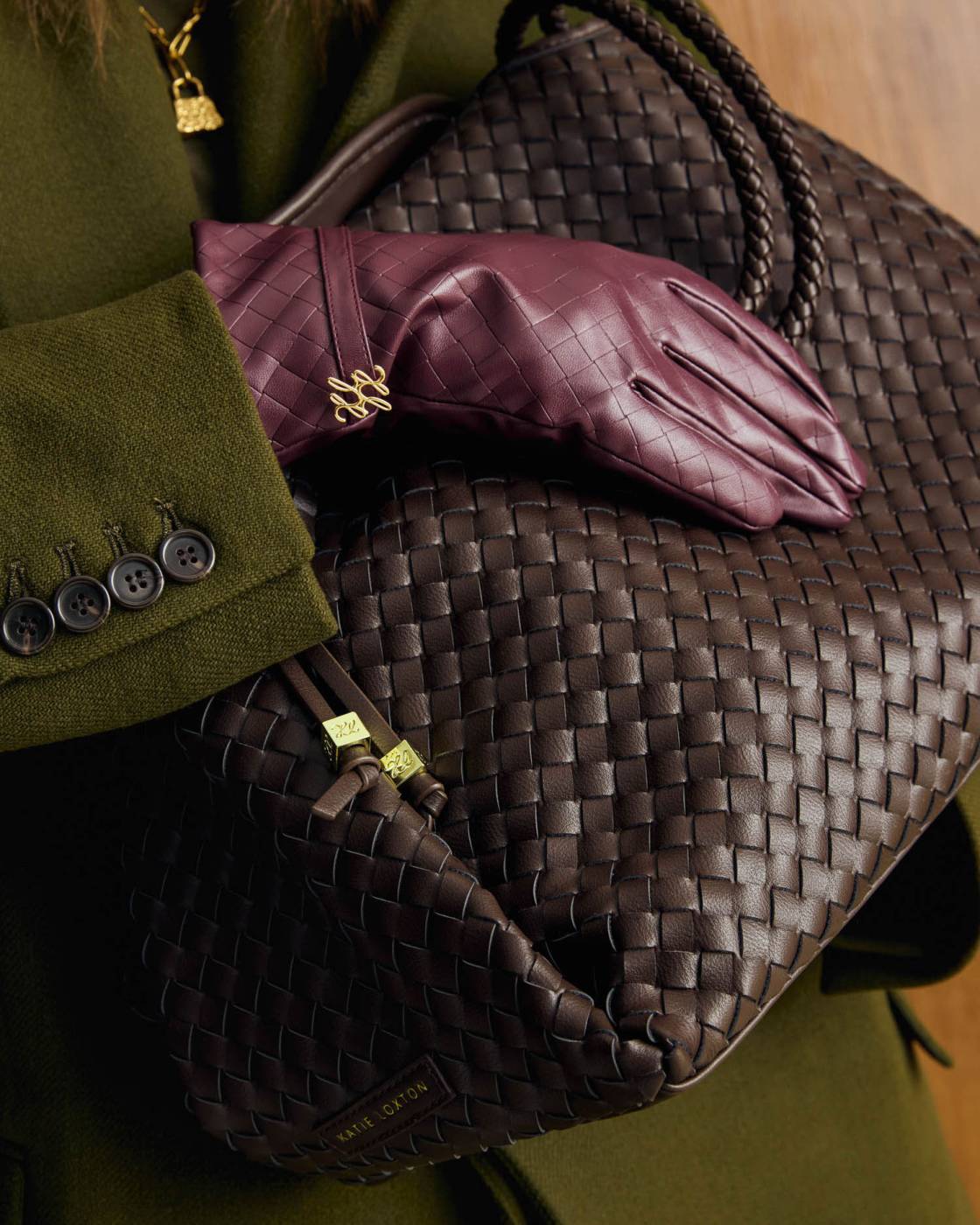 Boxed Faux Leather Gloves