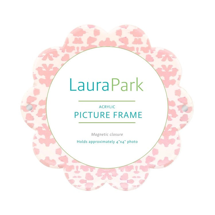 4x4 Round Chintz Rose Acrylic Picture Frame