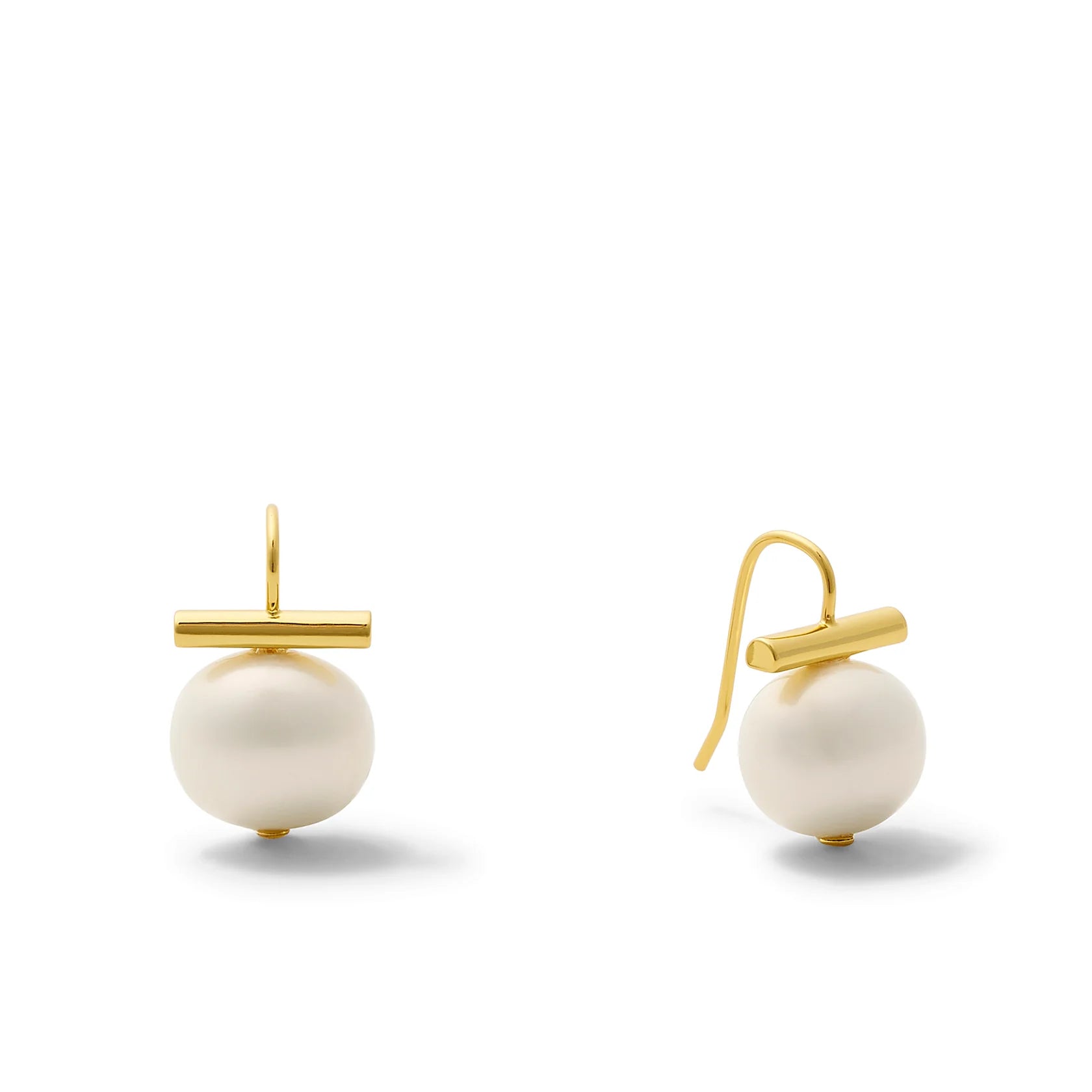 CC & Co. | Gold Pebble Pearl Earrings - Medium