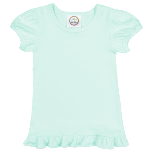 Girl's Mint Short Sleeve Ruffle T-Shirt