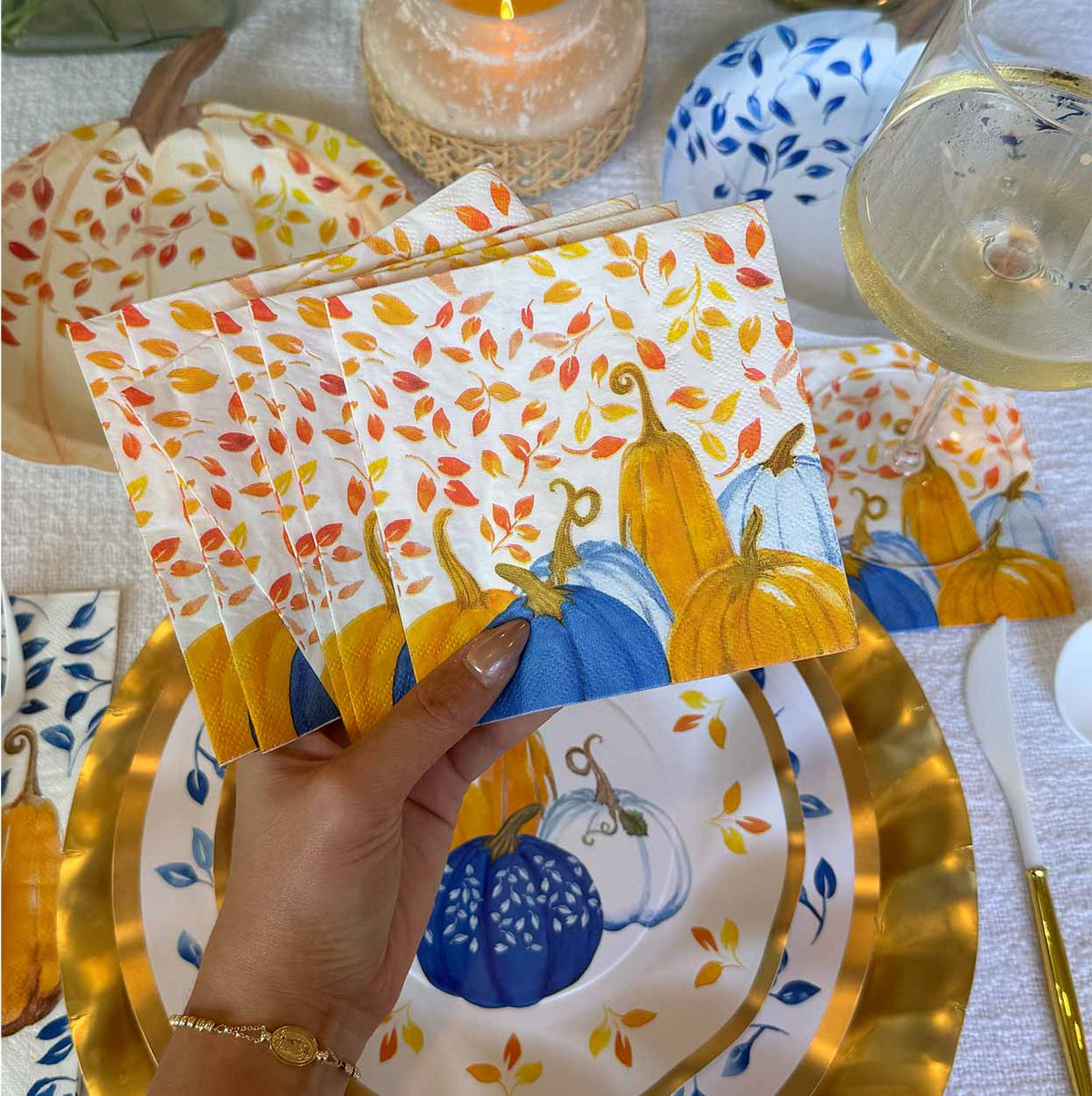 Harvest Blues Cocktail Napkin