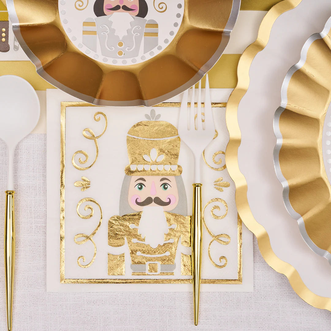 Sophistiplate | Guilded Nutcracker Diecut Christmas Cocktail Napkin