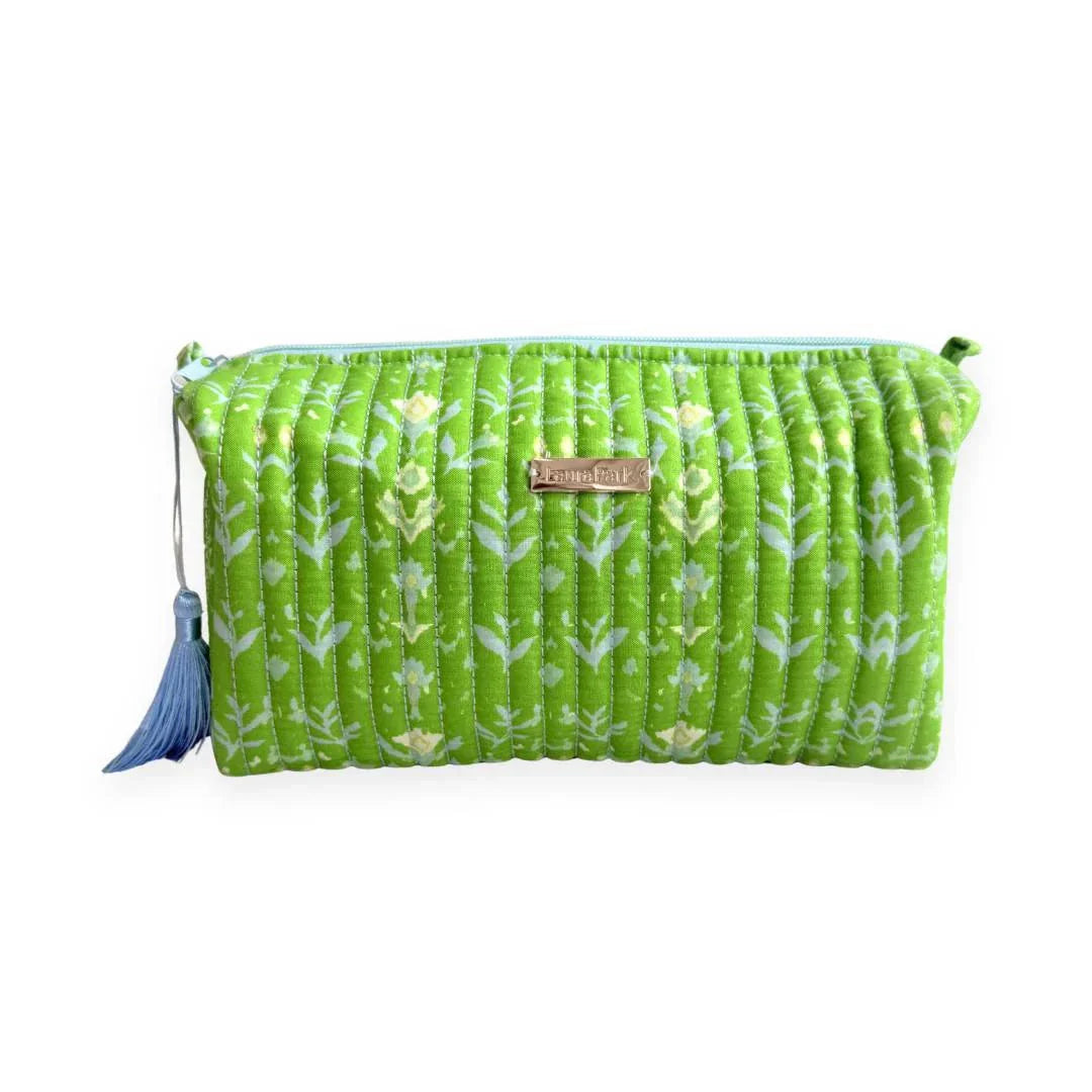 Petal Garden Green Cosmetic Bag