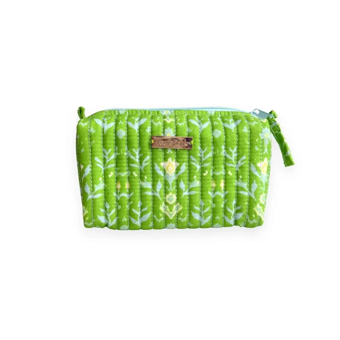 Petal Garden Green Cosmetic Bag