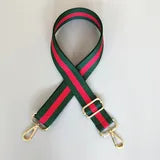 Green & Red Striped Bag Straps