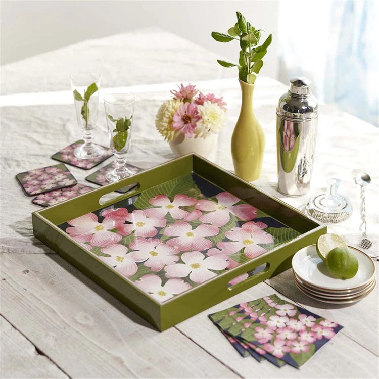 ROCKFLOWERPAPER | Pink Dogwood 15 Inch Square Tray