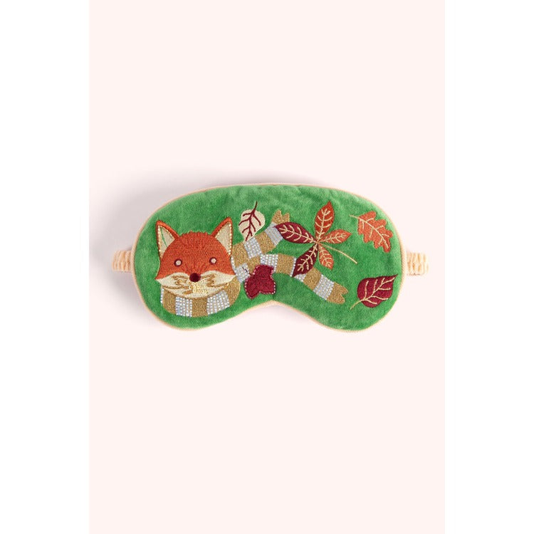 Powder Designs | Lavender Velvet Embroidered Eye Mask w/ Coxy Fox